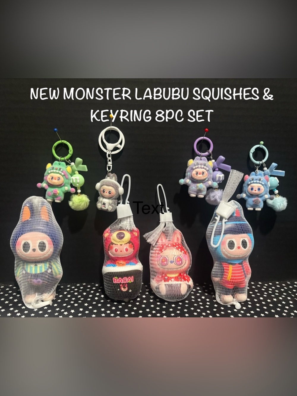 NEW LABUBU THE MONSTERS BUNDLE SQUISHY KEYRING 8PC SET CONFIRMED